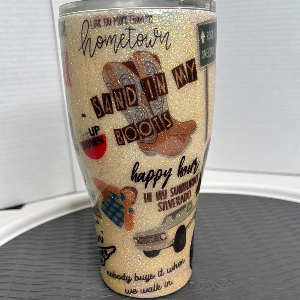 Custom Morgan Wallen Fan Glitter Tumbler Cup  30 OZ